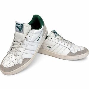 Gola Eagle CLB530 Womens Sneakers White Leather Grey Suede Green US 9 Euro 40